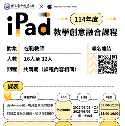 114年度iPad教學創意融合課程（第一、二期）（已額滿關閉表單）